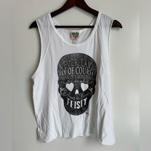 Junk Food x Disney Peter Pan Neverland Skull Girls Muscle Top Large tinkerbell